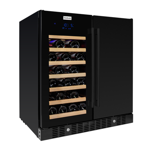 SnoMaster SMBW-95-34 Pro Series Double Door Beverage & Wine Cooler – Black