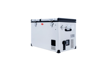 SnoMaster - 66L Low Profile Dual Compartment Portable Fridge/Freezer AC/DC - Stainless Steel (SMDZ-LP66D)