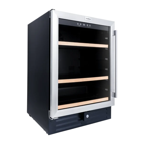 SnoMaster SMBC-145 145L Under-Counter Beverage Cooler – Black with Stainless Steel Trim