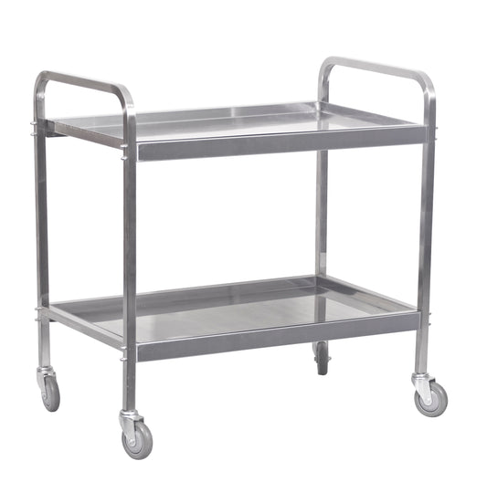 Global Heavy-Duty Tea Trolley -Stainless Steel (2 Shelf, 930 x 905 x 560mm)