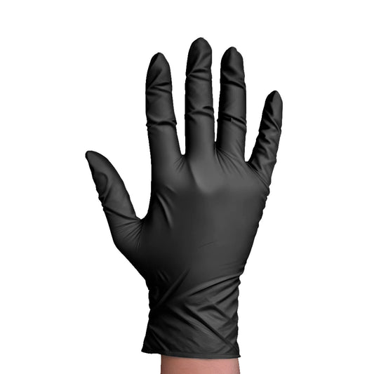 Disposable Nitrile Powder-Free Gloves Medium Black (Pack of 100)