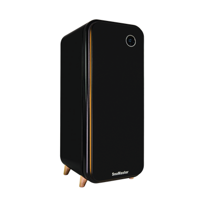 SnoMaster - 14 Bottle Solid Door Single Zone Retro Wine Cooler - Black (VT-19DBPRO)
