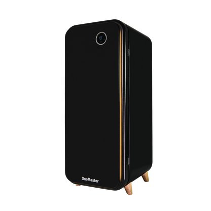 SnoMaster - 14 Bottle Solid Door Single Zone Retro Wine Cooler - Black (VT-19DBPRO)