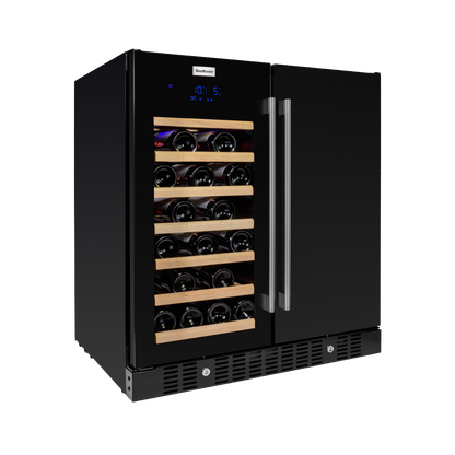 SnoMaster - 34 Bottle + 95L Pro Series Double Door Wine/Beverage Cooler - Black (VT-19DPRO(BLACK))