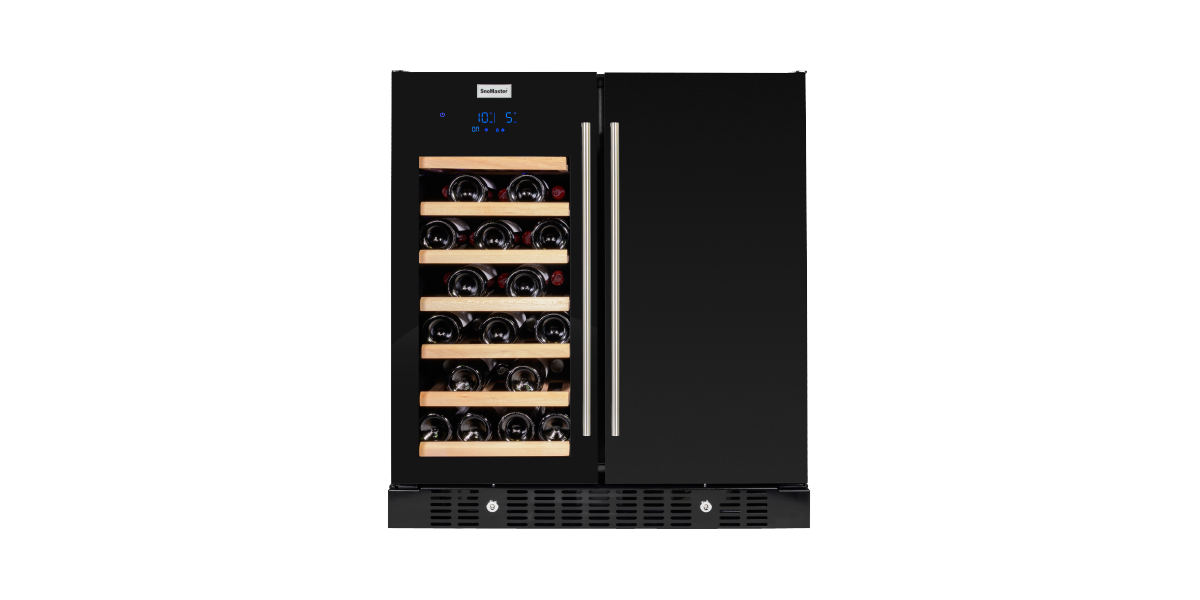 SnoMaster - 34 Bottle + 95L Pro Series Double Door Wine/Beverage Cooler - Black (VT-19DPRO(BLACK))