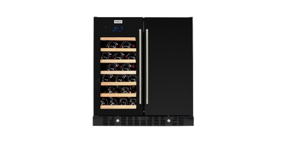 SnoMaster - 34 Bottle + 95L Pro Series Double Door Wine/Beverage Cooler - Black (VT-19DPRO(BLACK))