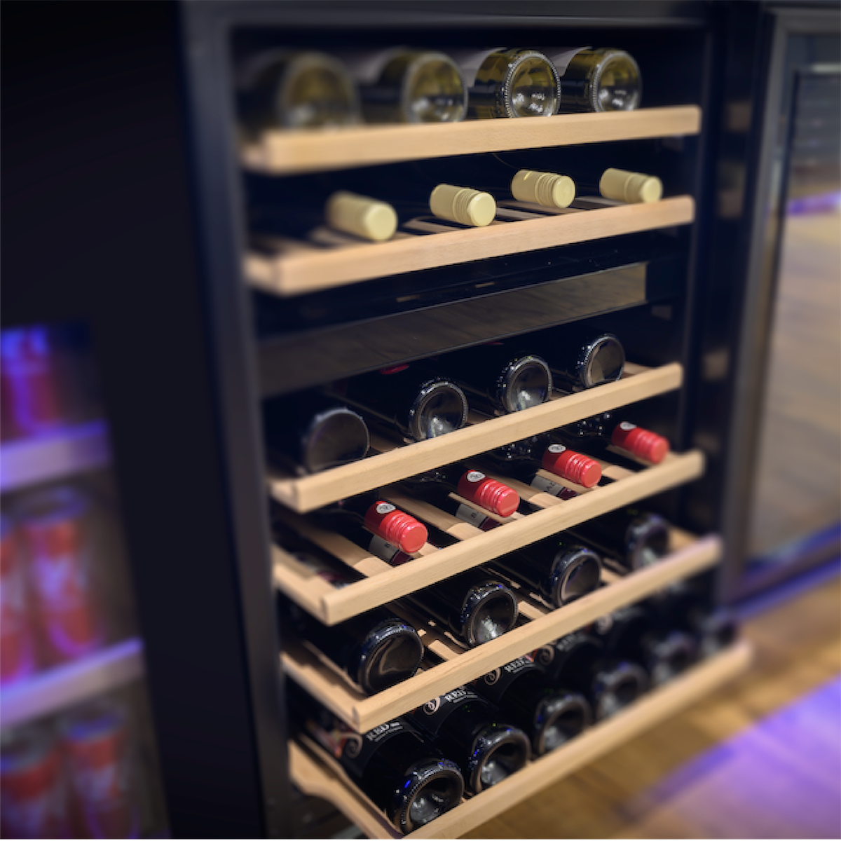 SnoMaster SMWC-46PRO(H) 46 Bottle Pro Series Dual Zone Wine Cooler