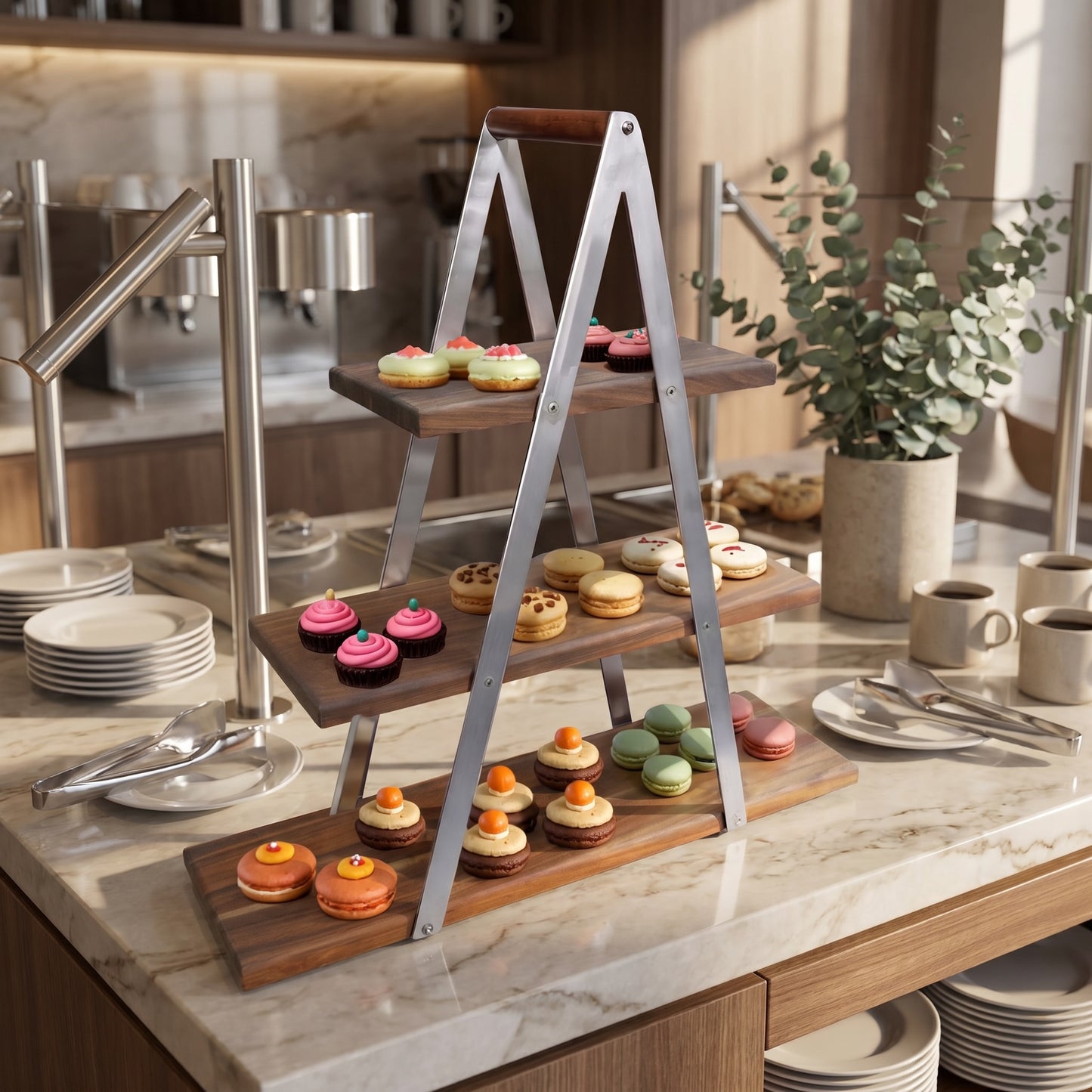 Three Tier Wooden Display Stand – 600 × 180 × 20mm