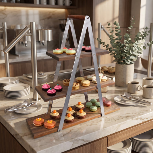 Three Tier Wooden Display Stand â 600 — 180 — 20mm
