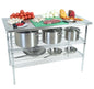 Global Stainless Steel Work Table -2 Tier Plain Top (1300 x 690 x 870mm)