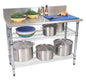Global Stainless Steel Work Table -2 Tier with Splashback (1300 x 690 x 870mm)
