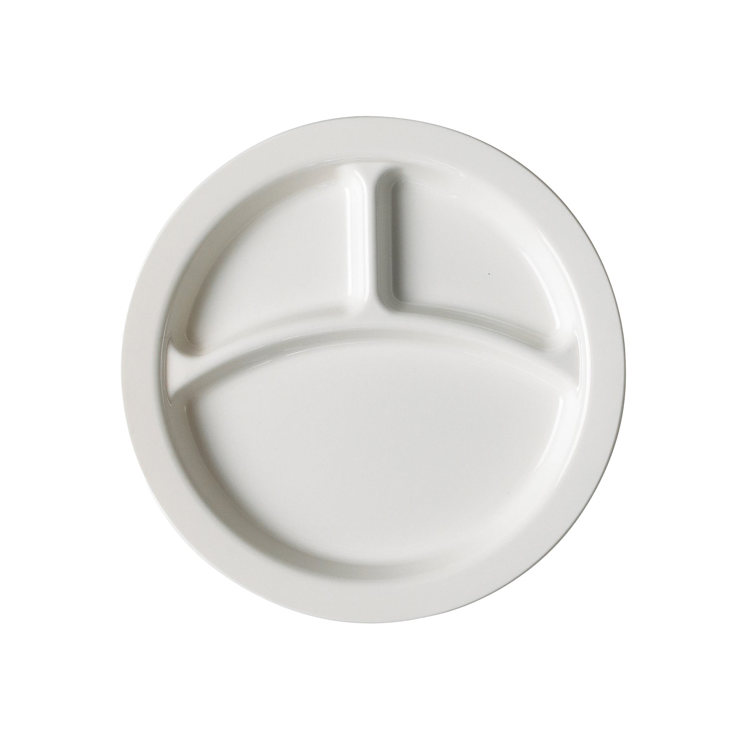 Cambro white polycarbonate three-division dinner plate, 22.9cm – PDP1002-C