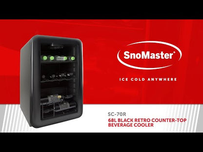 SnoMaster - 68L Counter-Top Retro Beverage Cooler - Black (SC-70R)