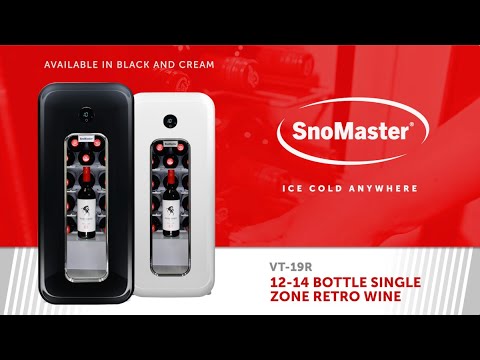 SnoMaster - 14 Bottle Single Zone Retro Wine Cooler - Black (VT-19RB)