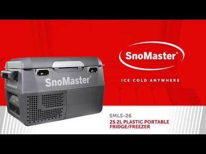 SnoMaster - 25.2L Plastic Portable Fridge/Freezer DC With 220V Power Adapter - Grey (SMDZ-LS25)