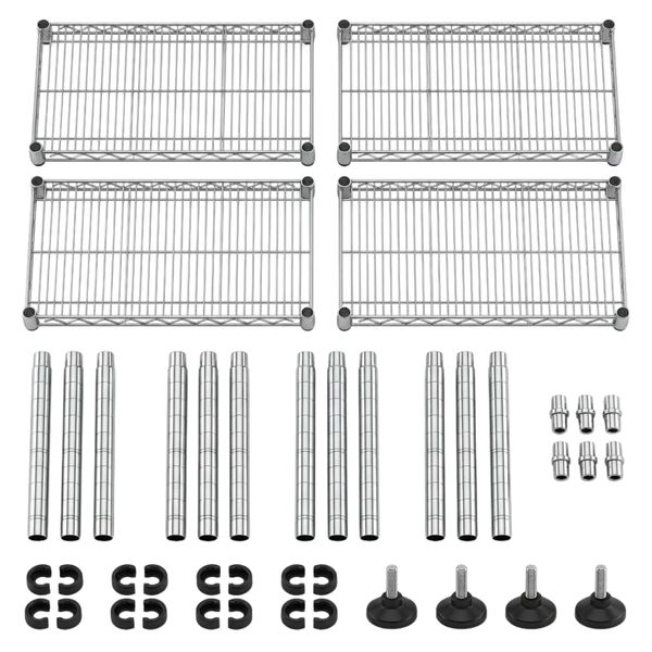 Zinc/Epoxy 4-Shelf Shelving Complete Unit 455 (d) x 1830 (h) mm