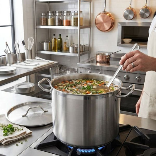 Global Casserole Pot - Stainless Steel - Value Range - 4.4 Litre